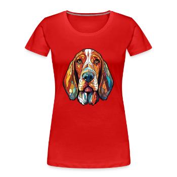 Posavaz Hund Rasse Aquarell Illustration - Frauen Premium Bio T-Shirt - Rot - Vorne - Mia (176cm)