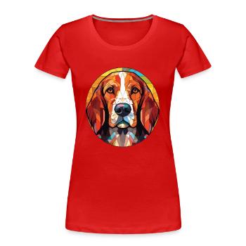 Posavac Hund Rasse Aquarell Illustration - Frauen Premium Bio T-Shirt - Rot - Vorne - Mia (176cm)