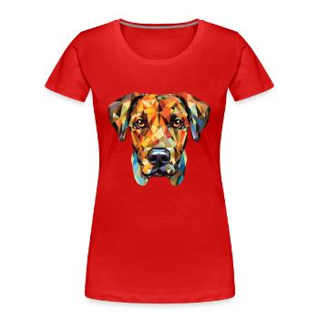Arbre Tennessee Brindle chien race aquarelle - T-shirt bio Premium Femme - rouge - Devant - Mia (176cm)