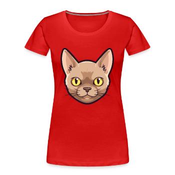 Illustration d’aquarelle de dessin animé de chat birman - T-shirt bio Premium Femme - rouge - Devant - Mia (176cm)