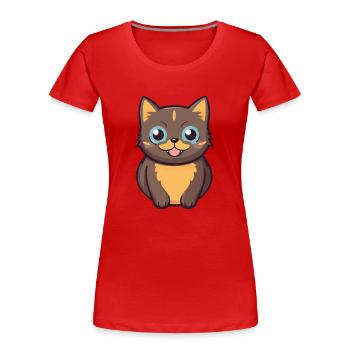 Somali Kurzhaar Katze Karikatur Aquarell Clipart - Frauen Premium Bio T-Shirt - Rot - Vorne - Mia (176cm)