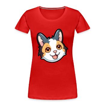 Japanisch Bobtail Katze Karikatur Aquarell Clipart - Frauen Premium Bio T-Shirt - Rot - Vorne - Mia (176cm)