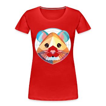 Bunte Aquarell-Tierillustration des Hamsters - Frauen Premium Bio T-Shirt - Rot - Vorne - Mia (176cm)