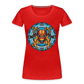 Scorpion Aquarelle Colorée Animal Illustration - T-shirt bio Premium Femme - rouge - Devant - Mia (176cm)