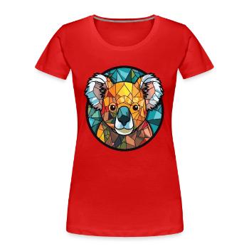 Koala Colorful Watercolor Animal Pet Illustration - Women's Premium Organic T-Shirt - red - Front - Mia (176cm)