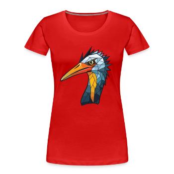 Cormorant Colorful Watercolor Animal Illustration - Women's Premium Organic T-Shirt - red - Front - Mia (176cm)