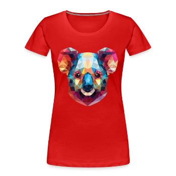 Koala Colorful Watercolor Animal Pet Illustration - Women's Premium Organic T-Shirt - red - Front - Mia (176cm)