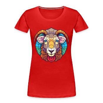 Mouton aquarelle colorée Animal animal animal de compagnie Illustration - T-shirt bio Premium Femme - rouge - Devant - Mia (176cm)