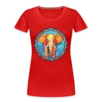 Illustration animale aquarelle colorée d'éléphant - T-shirt bio Premium Femme - rouge - Devant - Mia (176cm)