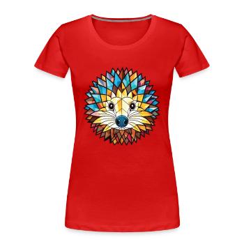 Hérisson aquarelle colorée Illustration animale - T-shirt bio Premium Femme - rouge - Devant - Mia (176cm)