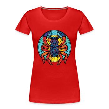 Scorpion Aquarelle Colorée Animal Illustration - T-shirt bio Premium Femme - rouge - Devant - Mia (176cm)