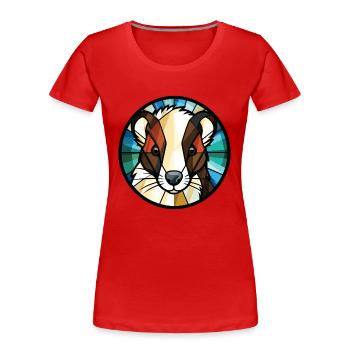 Stinktier bunte Aquarell Tier Haustier Illustration - Frauen Premium Bio T-Shirt - Rot - Vorne - Mia (176cm)