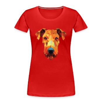 Airedale Terrier Hund Buntes Aquarell Tier - Frauen Premium Bio T-Shirt - Rot - Vorne - Mia (176cm)