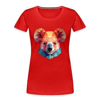 Koala Colorful Watercolor Animal Pet Illustration - Women's Premium Organic T-Shirt - red - Front - Mia (176cm)