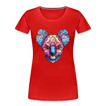 Koala Colorful Watercolor Animal Pet Illustration - Women's Premium Organic T-Shirt - red - Front - Mia (176cm)