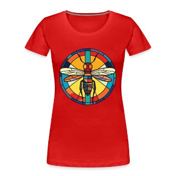 Mücken buntes Aquarell Tier Illustration - Frauen Premium Bio T-Shirt - Rot - Vorne - Mia (176cm)