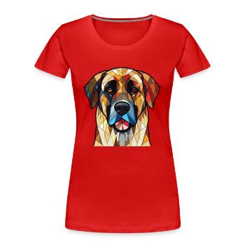 Anatolian Shepherd Dog Breed Colorful Watercolor - Women's Premium Organic T-Shirt - red - Front - Mia (176cm)