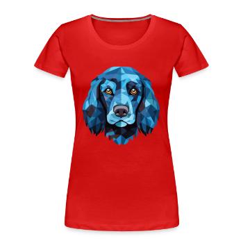 Blaue Picardie Spaniel Hunderasse buntes Aquarell - Frauen Premium Bio T-Shirt - Rot - Vorne - Mia (176cm)