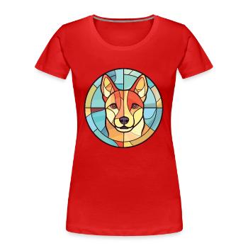 Carolina Dog Breed aquarelle Illustration sur verre - T-shirt bio Premium Femme - rouge - Devant - Mia (176cm)