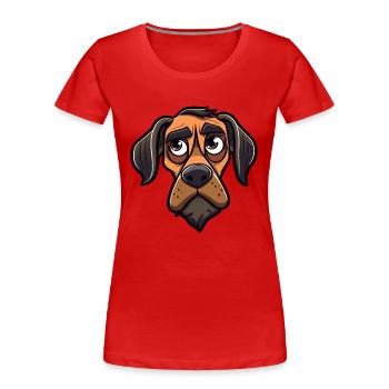 Cao de Seo Miguel Hunderasse Cartoon Kawaii Illustration - Frauen Premium Bio T-Shirt - Rot - Vorne - Mia (176cm)