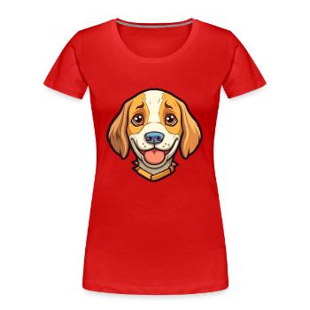 Billy Hunderasse Cartoon Kawaii Illustration - Frauen Premium Bio T-Shirt - Rot - Vorne - Mia (176cm)