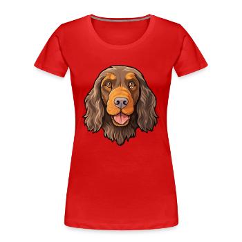 Picardie Spaniel Hunderasse Cartoon Kawaii Illustrat - Frauen Premium Bio T-Shirt - Rot - Vorne - Mia (176cm)