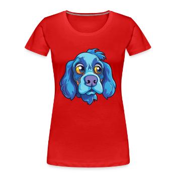 Blaue Picardie Spaniel Hunderasse Cartoon Kawaii Illu - Frauen Premium Bio T-Shirt - Rot - Vorne - Mia (176cm)