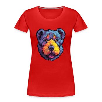 Bouvier Des Ardennes Hunderasse Cartoon Kawaii Illu - Frauen Premium Bio T-Shirt - Rot - Vorne - Mia (176cm)