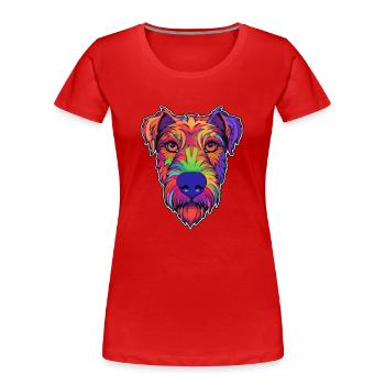 Irish Terrier Dog Breed Cartoon Kawaii Illustratio - Women's Premium Organic T-Shirt - red - Front - Mia (176cm)