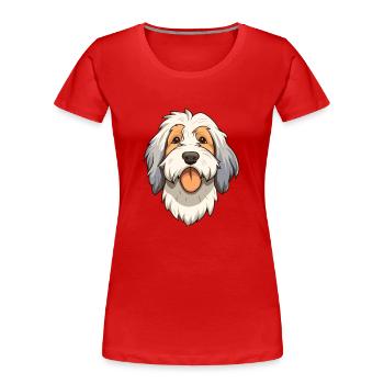 Picardie Schäferhund Hund Rasse Cartoon Kawaii Illustra - Frauen Premium Bio T-Shirt - Rot - Vorne - Mia (176cm)