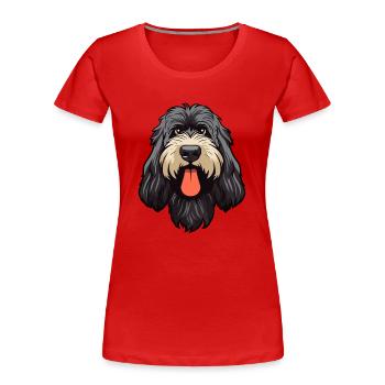 Schwarzer russischer Terrier Hunderasse Cartoon Kawaii Ill - Frauen Premium Bio T-Shirt - Rot - Vorne - Mia (176cm)