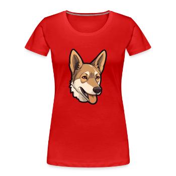 Czechoslovakian Wolfdog Dog Breed Cartoon Kawaii I - Women's Premium Organic T-Shirt - red - Front - Mia (176cm)