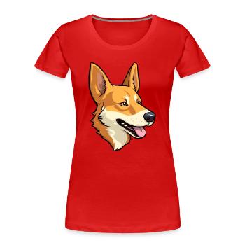 Carolina race de chien dessin animé Kawaii Illustration - T-shirt bio Premium Femme - rouge - Devant - Mia (176cm)