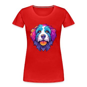 Picardie Schäferhund Hund Rasse Cartoon Kawaii Illustra - Frauen Premium Bio T-Shirt - Rot - Vorne - Mia (176cm)