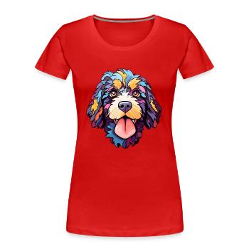 Portugiesischer Wasserhund Rasse Cartoon Kawaii Illustra - Frauen Premium Bio T-Shirt - Rot - Vorne - Mia (176cm)