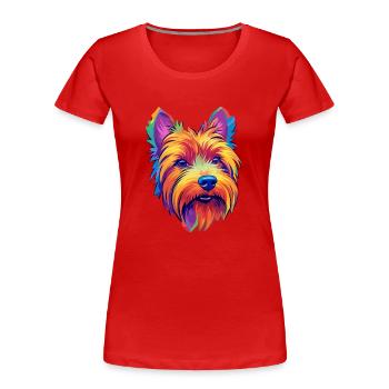 Silky Terrier Hunderasse Cartoon Kawaii Illustratio - Frauen Premium Bio T-Shirt - Rot - Vorne - Mia (176cm)