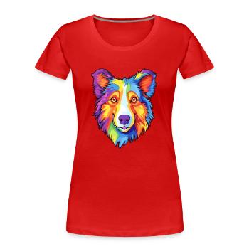 Scotch Collie Hunderasse Cartoon Kawaii Illustratio - Frauen Premium Bio T-Shirt - Rot - Vorne - Mia (176cm)
