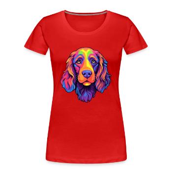 Picardie Spaniel Hunderasse Cartoon Kawaii Illustrat - Frauen Premium Bio T-Shirt - Rot - Vorne - Mia (176cm)