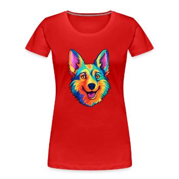 Norwegische Lundehund Hunderasse Cartoon Kawaii Abb. - Frauen Premium Bio T-Shirt - Rot - Vorne - Mia (176cm)