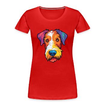 Draht Foxterrier Hunderasse Cartoon Kawaii Illustra - Frauen Premium Bio T-Shirt - Rot - Vorne - Mia (176cm)