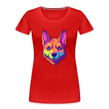 Carolina race de chien dessin animé Kawaii Illustration - T-shirt bio Premium Femme - rouge - Devant - Mia (176cm)