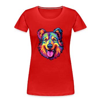 Carpathian Shepherd Dog Breed Cartoon Kawaii Illus - Women's Premium Organic T-Shirt - red - Front - Mia (176cm)