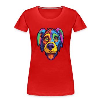 Cao de Seo Miguel Hunderasse Cartoon Kawaii Illustration - Frauen Premium Bio T-Shirt - Rot - Vorne - Mia (176cm)