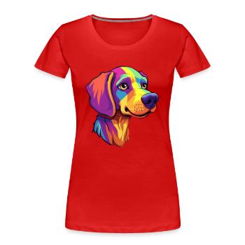 Alano Español Hunderasse Cartoon Kawaii Illustratio - Frauen Premium Bio T-Shirt - Rot - Vorne - Mia (176cm)