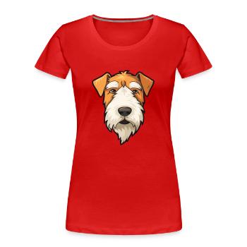 Draht Foxterrier Hunderasse Cartoon Kawaii Illustra - Frauen Premium Bio T-Shirt - Rot - Vorne - Mia (176cm)
