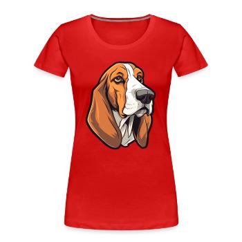 Treeing Walker Coonhound Hunderasse Cartoon Kawaii - Frauen Premium Bio T-Shirt - Rot - Vorne - Mia (176cm)