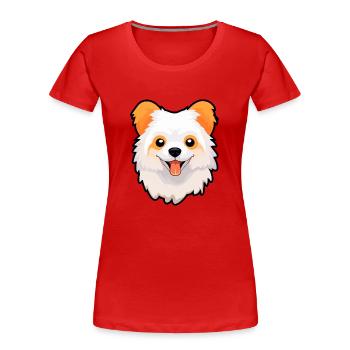 Spielzeug Deutscher Spitz Hunderasse Karikatur Kawaii Illustra - Frauen Premium Bio T-Shirt - Rot - Vorne - Mia (176cm)