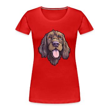 Pudelpointer chien race dessin animé Kawaii Illustration - T-shirt bio Premium Femme - rouge - Devant - Mia (176cm)