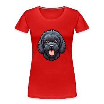 Portugiesischer Wasserhund Rasse Cartoon Kawaii Illustra - Frauen Premium Bio T-Shirt - Rot - Vorne - Mia (176cm)
