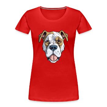 Bully Kutta race de chien dessin animé Kawaii Illustration - T-shirt bio Premium Femme - rouge - Devant - Mia (176cm)